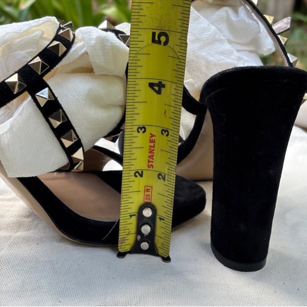 Valentino rockstud suede sandals block chunky heels ankle strap - Picture 8 of 11